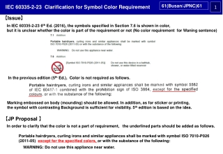 IEC 60335-2-23 Clarification for Symbol Color Requirement