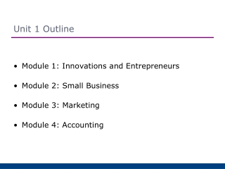 Unit 1 Outline