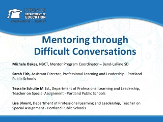 Mentoring through Difficult Conversations