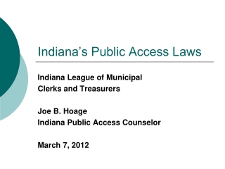 Indiana’s Public Access Laws