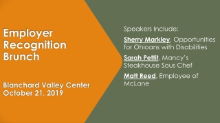 Employer Recognition Brunch Blanchard Valley Center October 21, 2019