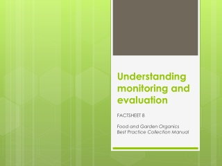 Understanding monitoring and evaluation