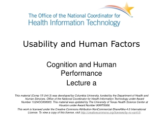 Usability and Human Factors