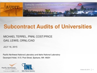Subcontract Audits of Universities