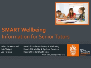 SMART Wellbeing Information for Senior Tutors