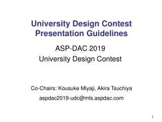 University Design Contest Presentation Guidelines