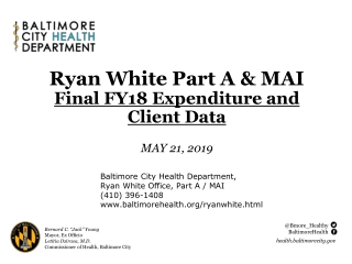 Ryan White Part A &amp; MAI Final FY18 Expenditure and Client Data