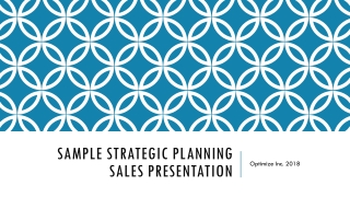 Sample Strategic Planning Sales Presentation