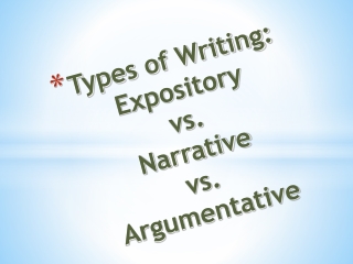 Types of Writing: Expository vs. Narrative vs. Argumentative