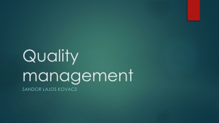 Quality management