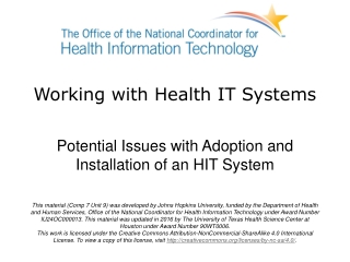 Working with Health IT Systems