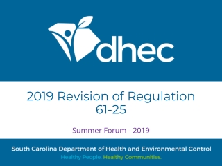 2019 Revision of Regulation 61-25