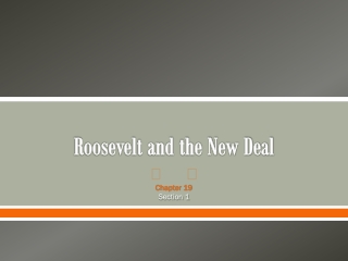 Roosevelt and the New Deal