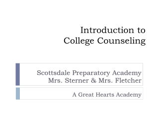 Introduction to College Counseling