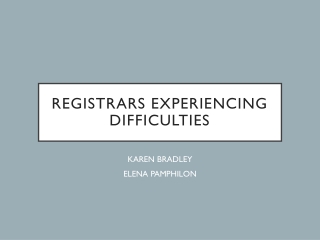 Registrars Experiencing Difficulties