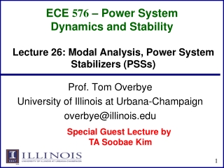 ECE 576 – Power System Dynamics and Stability