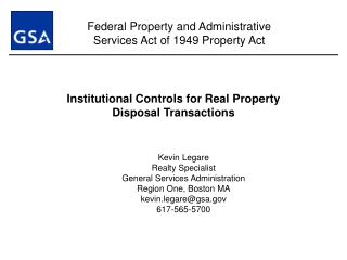 Institutional Controls for Real Property Disposal Transactions
