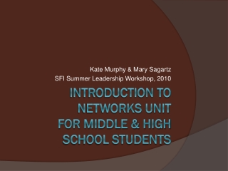Introduction to Networks Unit for Middle &amp; High School Students