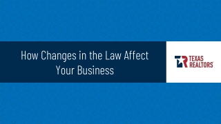 How Changes in the Law Affect Your Business