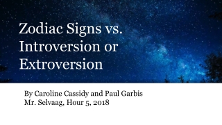 Zodiac Signs vs. Introversion or Extroversion