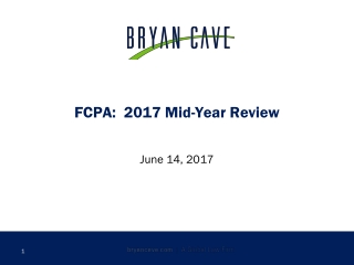 FCPA : 2017 Mid-Year Review