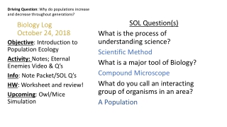 Biology Log October 24, 2018