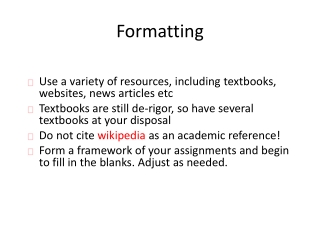 Formatting