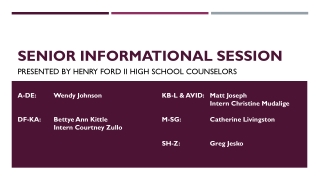 Senior Informational Session