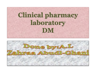 Clinical pharmacy laboratory DM