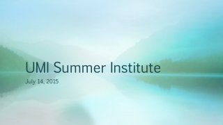 UMI Summer Institute