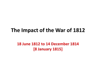 The Impact of the War of 1812