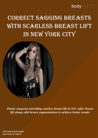 Correct Sagging Breasts with Scarless Breast Lift in New York City