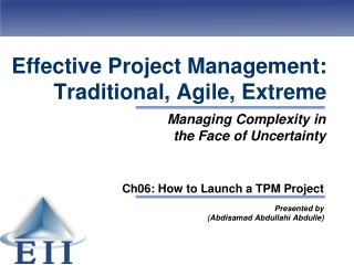 Effective Project Management: Traditional, Agile, Extreme