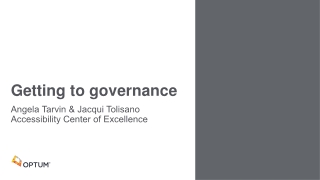 Getting to governance