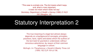 Statutory Interpretation 2