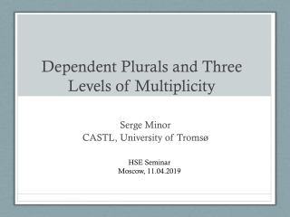 Dependent Plurals and Three Levels of Multiplicity