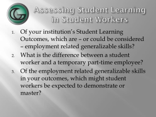 Assessing Student Learning in Student Workers