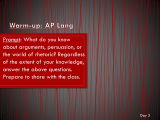 Warm-up: AP Lang