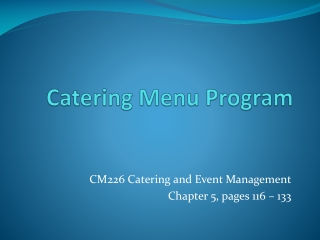 Catering Menu Program