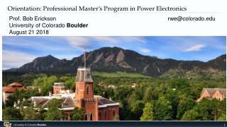 Orientation: Professional Master’s Program in Power Electronics