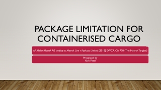 Package Limitation for containerised cargo