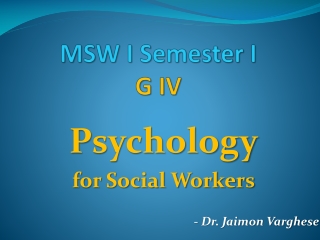 MSW I Semester I G IV