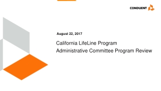 California LifeLine Program Administrative Committee Program Review