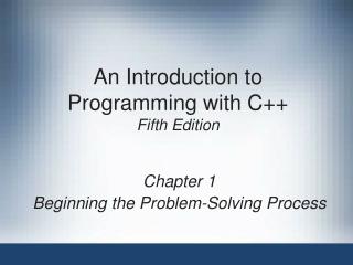 An Introduction to Programming with C++ Fifth Edition