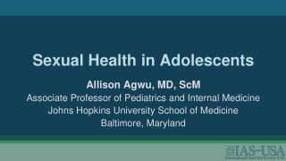 Sexual Health in Adolescents