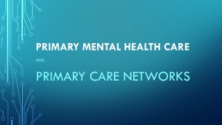 Primary mental health care