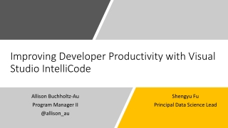 Improving Developer Productivity with Visual Studio IntelliCode