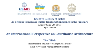 Effective Delivery of Justice As a Means to Increase Public Trust and Confidence in the Judiciary