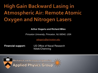 High Gain Backward Lasing in Atmospheric Air: Remote Atomic Oxygen and Nitrogen Lasers