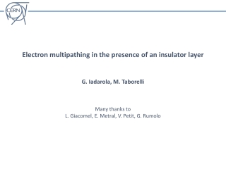 Electron multipathing in the presence of an insulator layer G. Iadarola , M. Taborelli